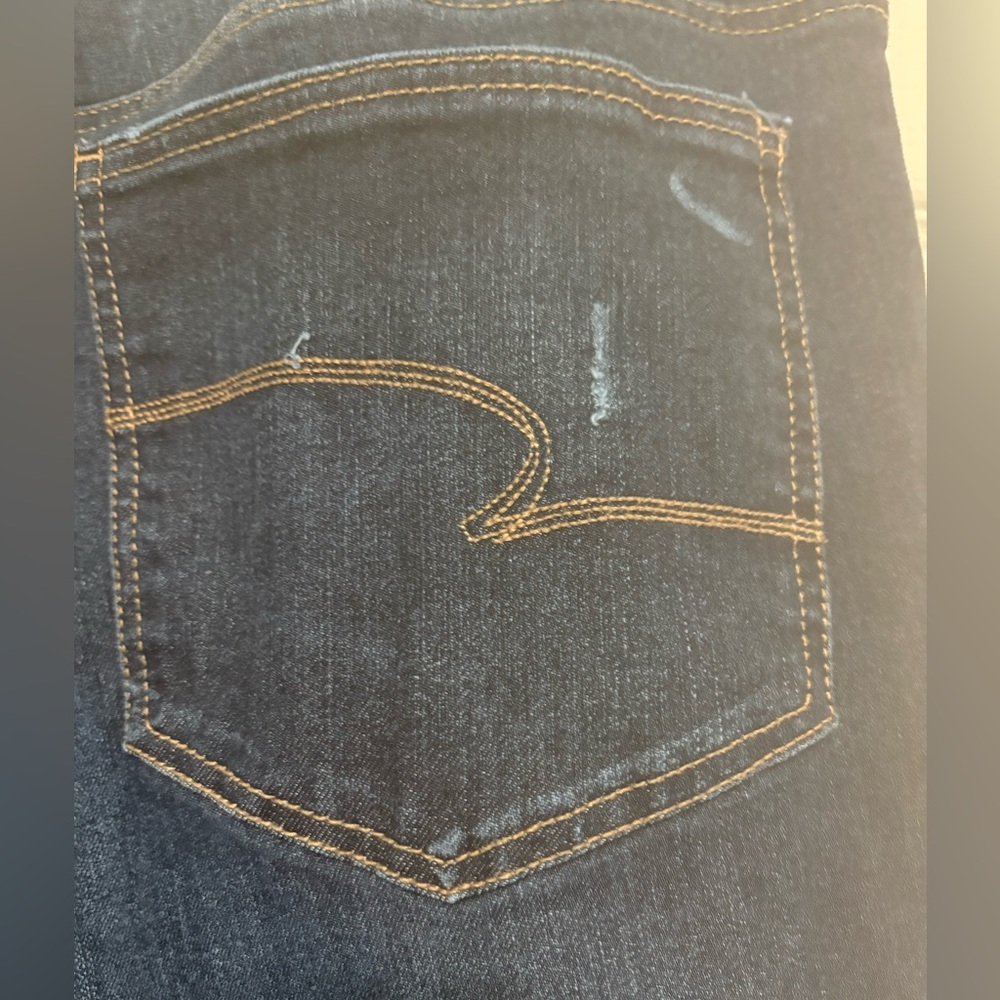 Time & Tru Dark Blue Distressed Skinny Jeans - Picture 5 of 6